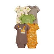 Conjunto De Body De Algodão Para Bebê, 5 Peças, Verão, Menino, Menina, Recém-nascido, Pijama, Roupas