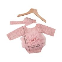 Conjunto De Body E Faixa De Cabelo Com Flores De Renda Para Bebê Menina Recém-Nascida, Roupa Para