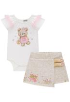 Conjunto de Body em Cotton com Short Saia Infanti