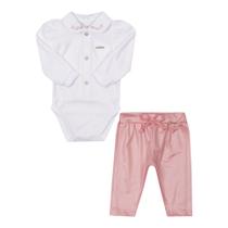 Conjunto de Body em Plush e Calça Cirrê Paraíso Conjunto de Body em Plush e Calça Cirrê Paraíso