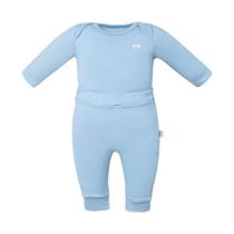 Conjunto de Body Hug Longo Com Calça Culote Azul