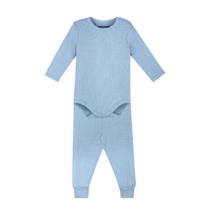 Conjunto de Body Melange Canelado Azul Luar para Bebê - Dedeka