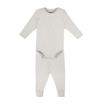 Conjunto de Body Melange Canelado Bege Lua para Bebê - Dedeka