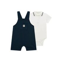 Conjunto de Body Polo e Jardineira em Sarja Stretch Luc.Boo