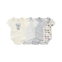 Conjunto De Bodysuit De Verão Para Bebê Menino E Menina, 4 Peças, 100% Algodão, Macacões Para