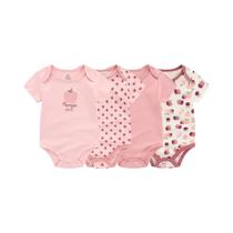 Conjunto De Bodysuit De Verão Para Bebê Menino E Menina, 4 Peças, 100% Algodão, Macacões Para