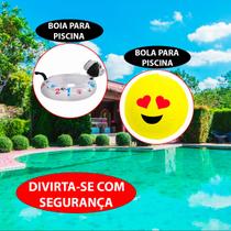 Conjunto De Boia De Pato E Bola De Emoji Aquático Para Verão Portátil Piscina