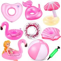 Conjunto de boias de piscina para bonecas de 11,5 polegadas CHENGU (6 unidades) rosa