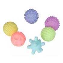 Conjunto De Bolas 6 Peças Texturizadas Para Bebês com Som 949 - Shiny toys - SHINY TOYS