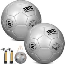 Conjunto de bolas de futebol Shappy, tamanho 4, prata, com bomba e bolsa Conjunto de bolas de futebol Shappy, tamanho 4, prata, com bomba e bolsa