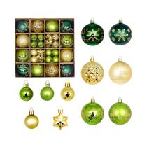 Conjunto De Bolas De Natal Em PVC Dourado Com 44 Peças Para Decoração De Árvore, Casa E Festas