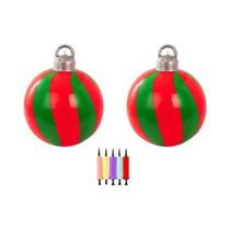 Conjunto De Bolas De Natal Infláveis 3 Peças Com Bomba, PVC Impermeável, Vermelho, Verde, Boneco De Conjunto De Bolas De Natal Infláveis 3 Peças Com Bomba, PVC Impermeável, Vermelho, Verde, Boneco De