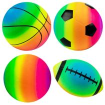 Conjunto de bolas esportivas Homotte Rainbow, pacote com 4 bombas para crianças