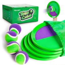 Conjunto de bolas Toss and Catch TEILLNET para crianças, crianças e adultos - pacote com 4 Conjunto de bolas Toss and Catch TEILLNET para crianças, crianças e adultos - pacote com 4
