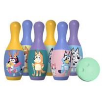 Conjunto de boliche Hedstrom Kids Bluey com 6 pinos e 1 bola Conjunto de boliche Hedstrom Kids Bluey com 6 pinos e 1 bola