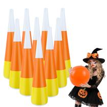 Conjunto de boliche inflável Karjiaja Candy Corn, pinos de 21,6 cm, bola de 37 cm