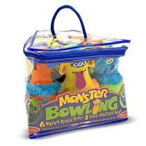 Conjunto de boliche Melissa & Doug Fuzzy Monster de 8 peças para crianças maiores de 2 anos