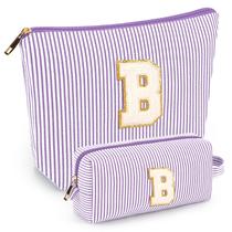 Conjunto de bolsa de maquiagem mibasies Purple B para mulheres e meninas x2 Conjunto de bolsa de maquiagem mibasies Purple B para mulheres e meninas x2