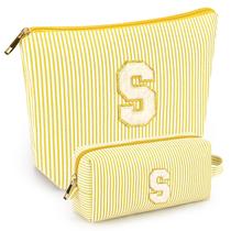 Conjunto de bolsa de maquiagem mibasies Yellow S para mulheres e meninas x2 Conjunto de bolsa de maquiagem mibasies Yellow S para mulheres e meninas x2