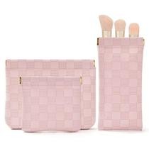 Conjunto de bolsa de maquiagem MZLUWM de couro impermeável com estojo de óculos