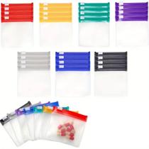 Conjunto De Bolsa Para Comprimidos Com Zíper, 7 Cores, 28 Peças, Reutilizável, Viagem, Medicina,