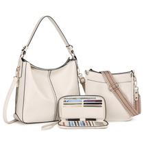 Conjunto de bolsas BAVERGE para mulheres, 3 peças de couro com carteira e alça