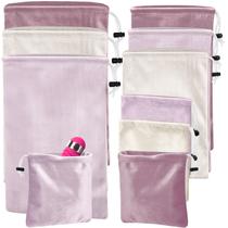 Conjunto de bolsas de armazenamento Amylove Satin Game Toy, 9 unidades para mulheres, rosa