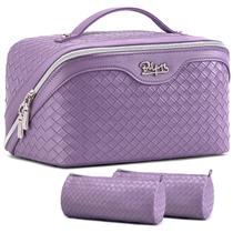 Conjunto de bolsas de cosméticos BOYATU, 3 peças de material vegano, impermeável
