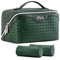 Conjunto de bolsas de cosméticos BOYATU Vegan Leather Impermeável Verde