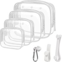 Conjunto de bolsas de cosméticos FFPaw, 4 bolsas transparentes com 3 ganchos