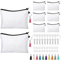 Conjunto de bolsas de cosméticos Frienda Sublimation Blank 8 peças Conjunto de bolsas de cosméticos Frienda Sublimation Blank 8 peças