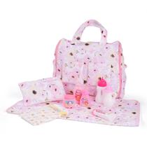 Conjunto de bolsas de fraldas Baby Doll BABESIDE com bolsa de fraldas 2 em 1 rosa