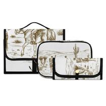 Conjunto de bolsas de higiene pessoal de viagem WELLDAY Western Desert Cowboys Women