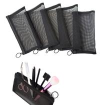 Conjunto de bolsas de malha, estojo de lápis com zíper Patu, 5 peças, preto