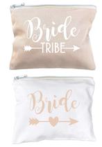 Conjunto de bolsas de maquiagem AMERIBA Premium em lona de algodão natural, pacote com 12