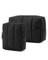 Conjunto de bolsas de maquiagem BAGSMART Puffy Padded Travel Organizer Black Conjunto de bolsas de maquiagem BAGSMART Puffy Padded Travel Organizer Black