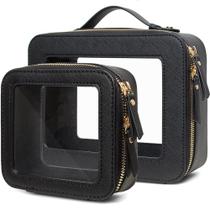 Conjunto de bolsas de maquiagem de viagem FFPaw Clear Waterproof com zíper