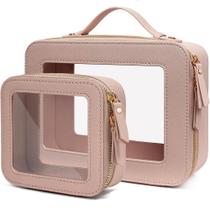 Conjunto de bolsas de maquiagem de viagem FFPaw Clear Waterproof com zíper