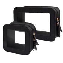 Conjunto de bolsas de maquiagem FFPaw Clear Black Waterproof Travel, 2 unidades Conjunto de bolsas de maquiagem FFPaw Clear Black Waterproof Travel, 2 unidades