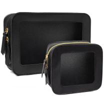 Conjunto de bolsas de maquiagem FFPaw Clear Waterproof Travel Organizer