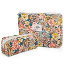 Conjunto de bolsas de maquiagem Gosect Floral Coquette Aesthetic Travel Conjunto de bolsas de maquiagem Gosect Floral Coquette Aesthetic Travel