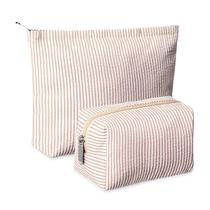 Conjunto de bolsas de maquiagem Huhumy Cute Cosmetic Pouch para mulheres cáqui