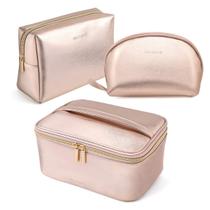 Conjunto de bolsas de maquiagem MAANGE Portable Travel Waterproof Rose Gold
