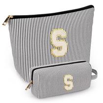 Conjunto de bolsas de maquiagem mibasies Black S para mulheres e meninas x2