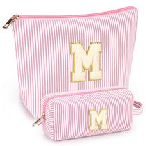 Conjunto de bolsas de maquiagem mibasies Initial Light Pink M 2 PCS