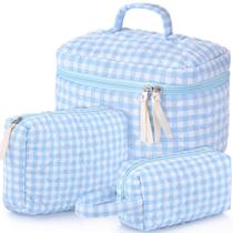 Conjunto de bolsas de maquiagem Paterr Coquette, algodão acolchoado, 3 peças Conjunto de bolsas de maquiagem Paterr Coquette, algodão acolchoado, 3 peças