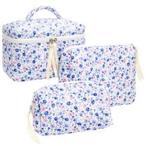 Conjunto de bolsas de maquiagem PAZIMIIK Vintage Quilted Travel para mulheres Conjunto de bolsas de maquiagem PAZIMIIK Vintage Quilted Travel para mulheres