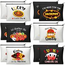 Conjunto de bolsas de maquiagem Reginary Casino Dice Poker Chips x12 Women Conjunto de bolsas de maquiagem Reginary Casino Dice Poker Chips x12 Women