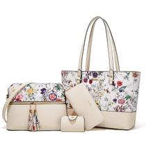 Conjunto de bolsas de material sintético Lovematch, 4 peças para mulheres Conjunto de bolsas de material sintético Lovematch, 4 peças para mulheres