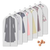 Conjunto de bolsas de vestuário VOSIGREEN, 7 peças, 152 cm, branco translúcido Conjunto de bolsas de vestuário VOSIGREEN, 7 peças, 152 cm, branco translúcido